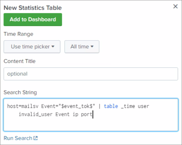 Token search config