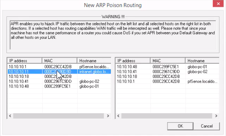 Cain MITM example